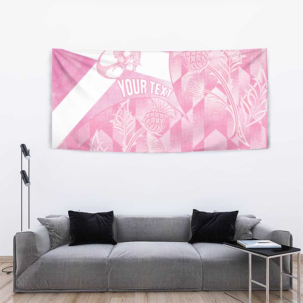 Scotland Rugby Custom Tapestry Go Scottish Thistle Pink Version - Wonder Print Shop
