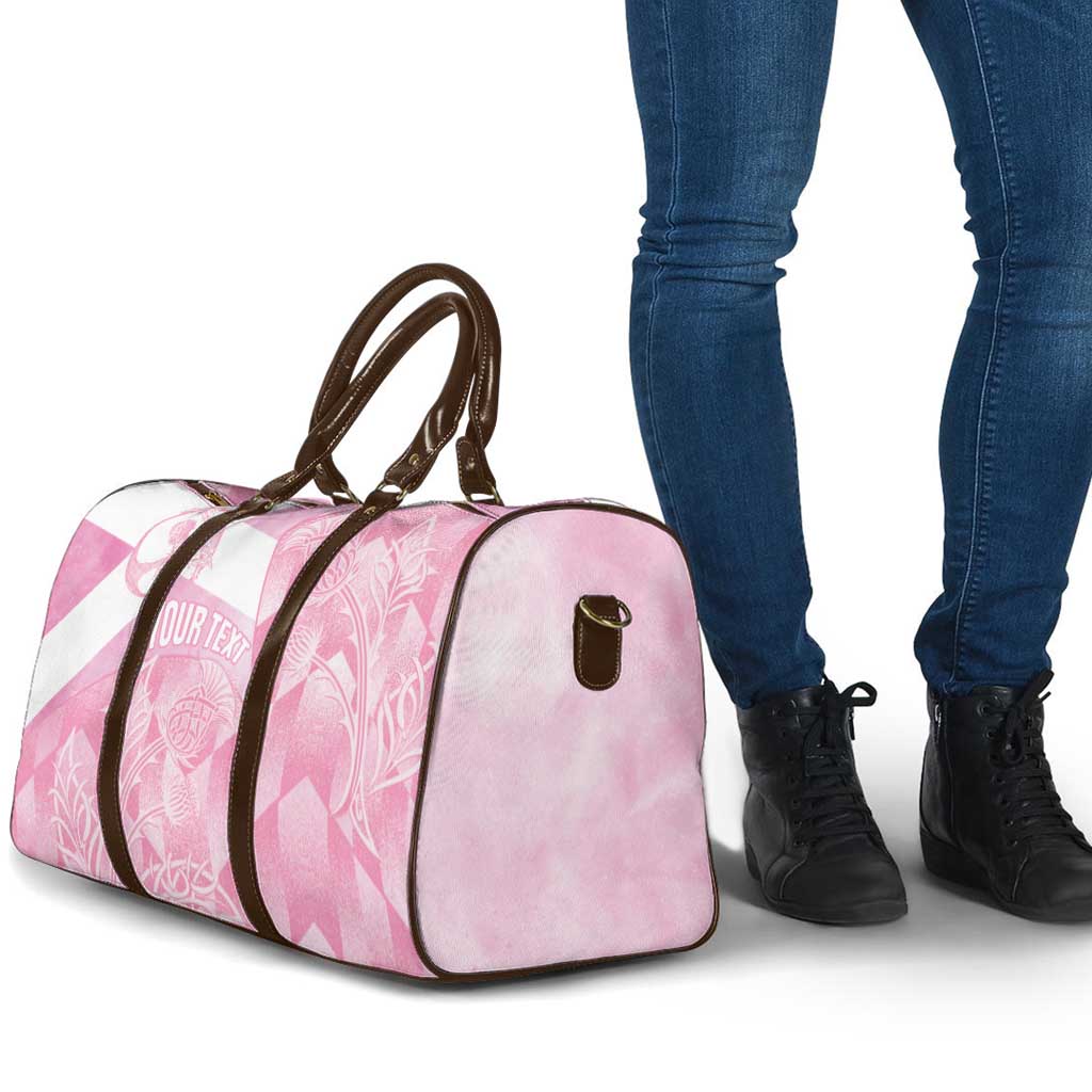 Scotland Rugby Custom Travel Bag Go Scottish Thistle Pink Version - Wonder Print Shop