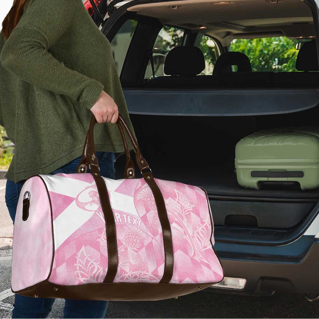 Scotland Rugby Custom Travel Bag Go Scottish Thistle Pink Version - Wonder Print Shop