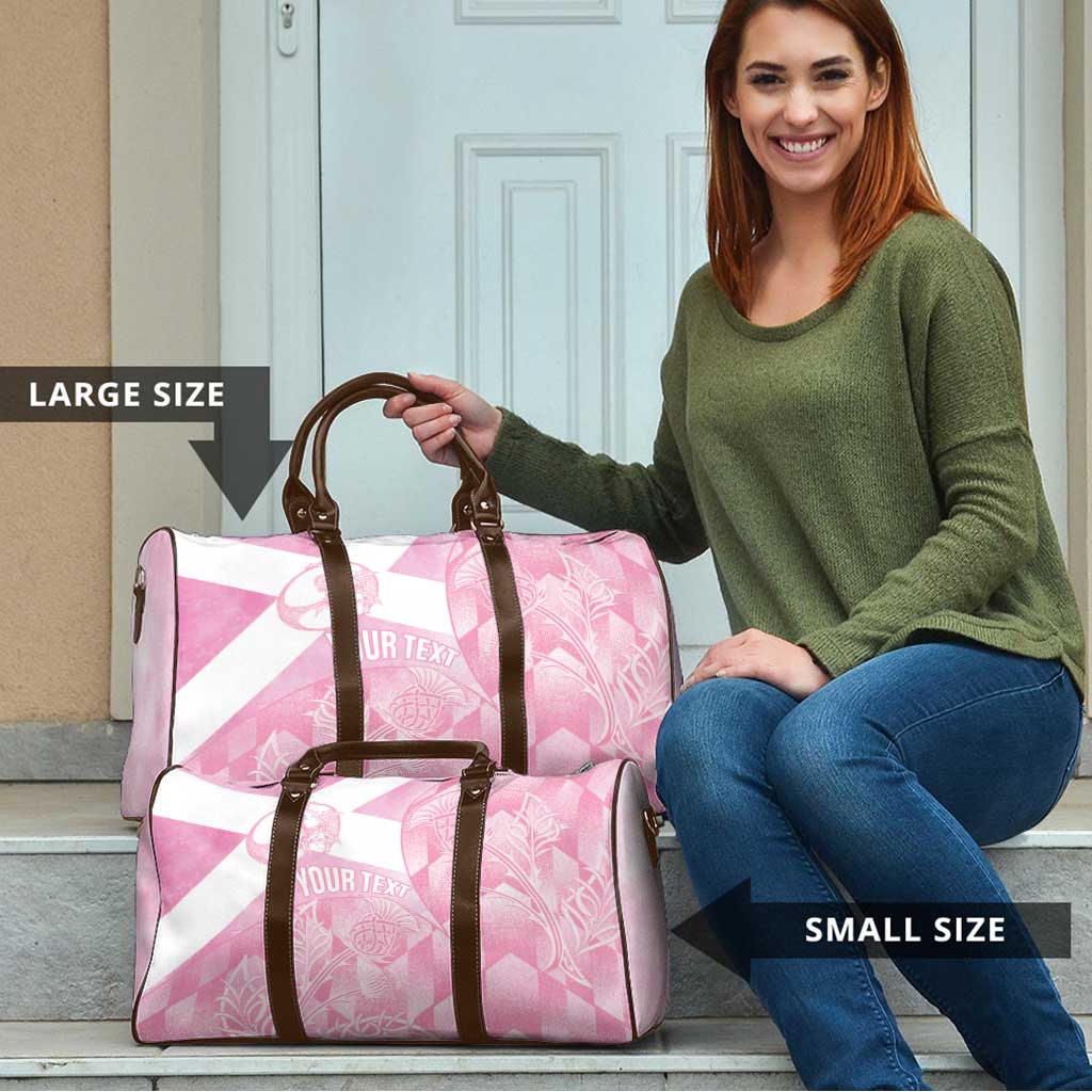 Scotland Rugby Custom Travel Bag Go Scottish Thistle Pink Version - Wonder Print Shop