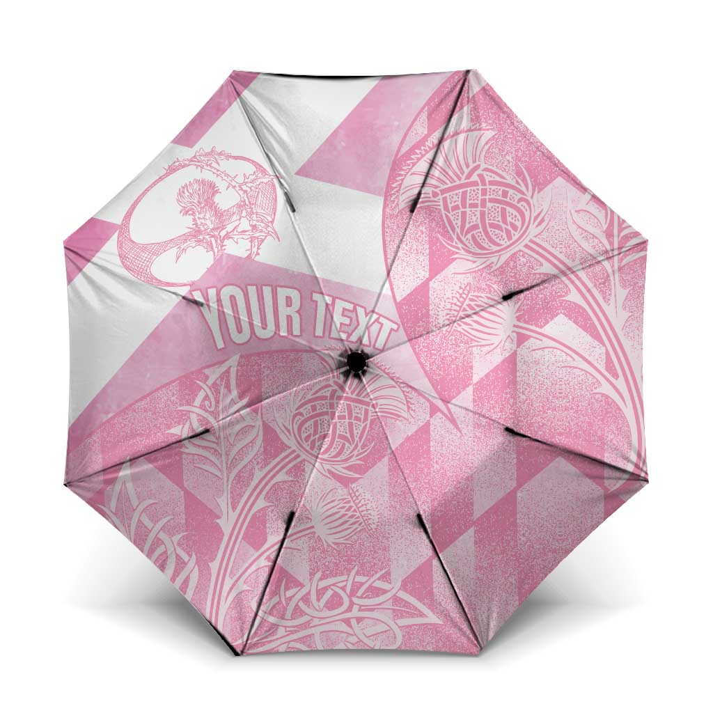 Scotland Rugby Custom Umbrella Go Scottish Thistle Pink Version - Wonder Print Shop