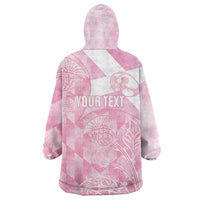 Scotland Rugby Custom Wearable Blanket Hoodie Go Scottish Thistle Pink Version - Wonder Print Shop