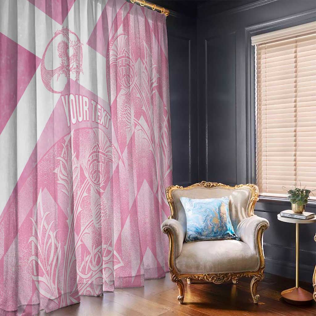 Scotland Rugby Custom Window Curtain Go Scottish Thistle Pink Version - Wonder Print Shop