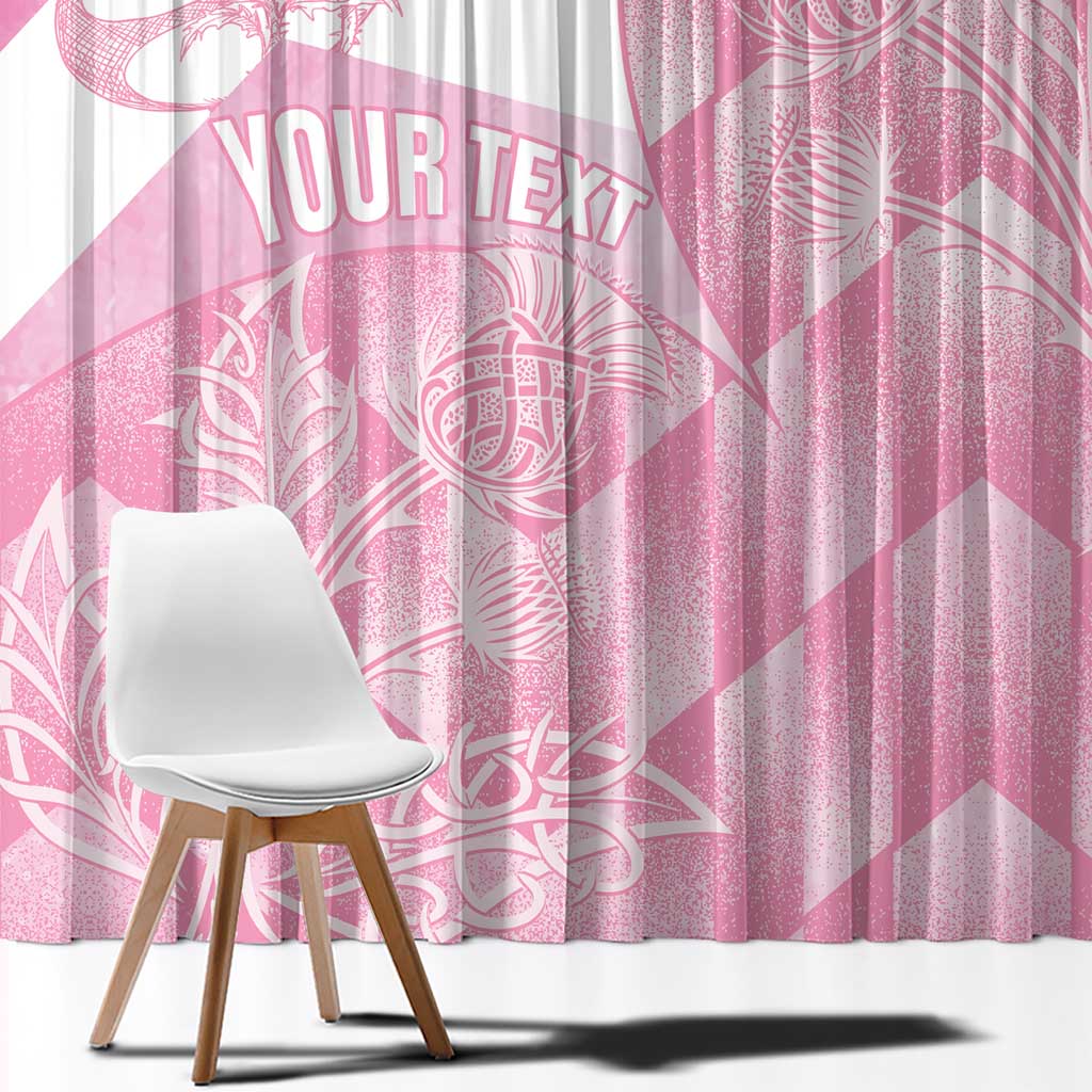 Scotland Rugby Custom Window Curtain Go Scottish Thistle Pink Version - Wonder Print Shop
