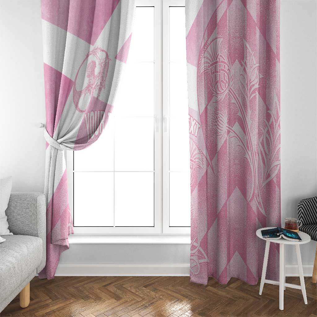 Scotland Rugby Custom Window Curtain Go Scottish Thistle Pink Version - Wonder Print Shop