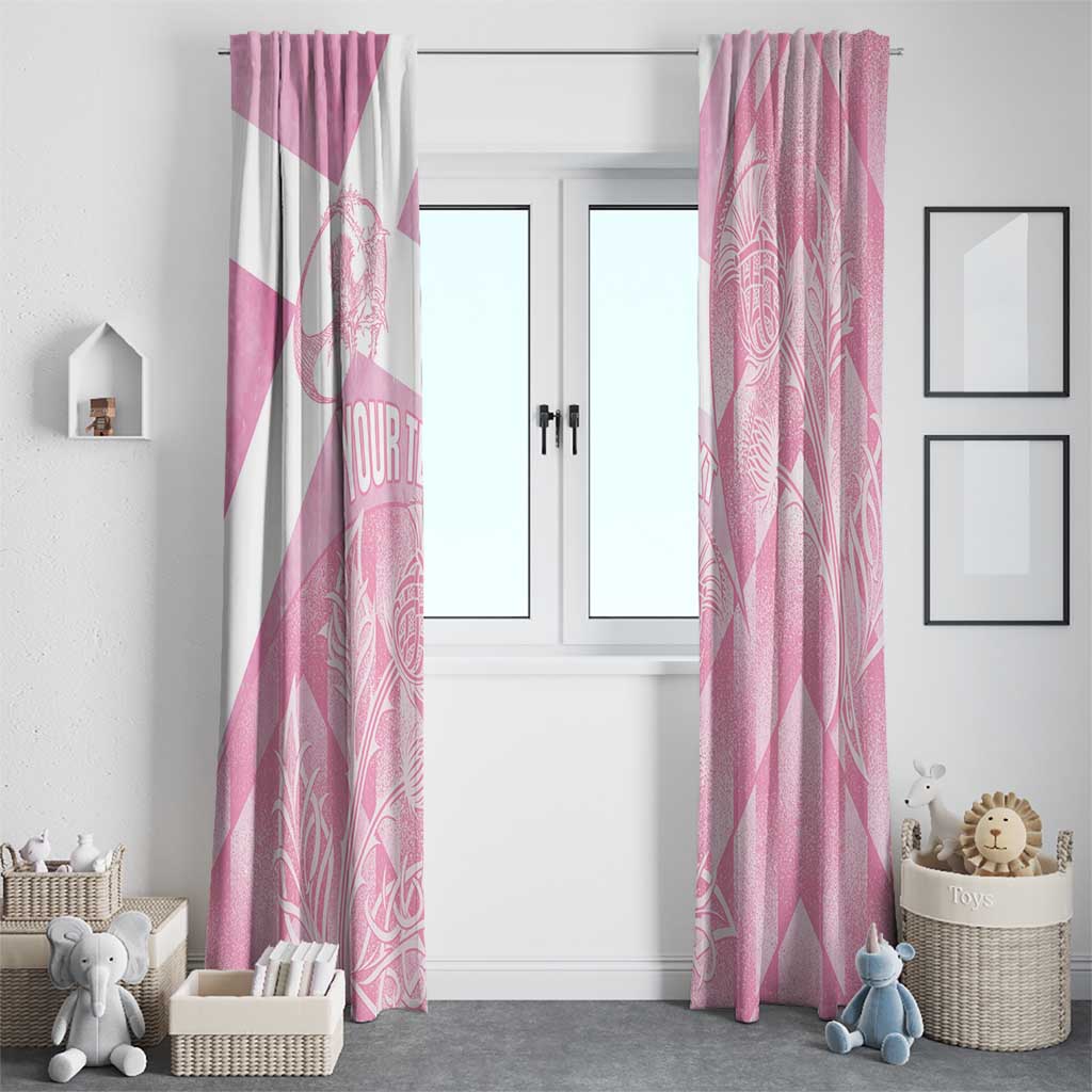 Scotland Rugby Custom Window Curtain Go Scottish Thistle Pink Version - Wonder Print Shop