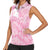 Scotland Rugby Custom Women Sleeveless Polo Shirt Go Scottish Thistle Pink Version - Wonder Print Shop