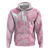 Scotland Rugby Custom Zip Hoodie Go Scottish Thistle Pink Version - Wonder Print Shop