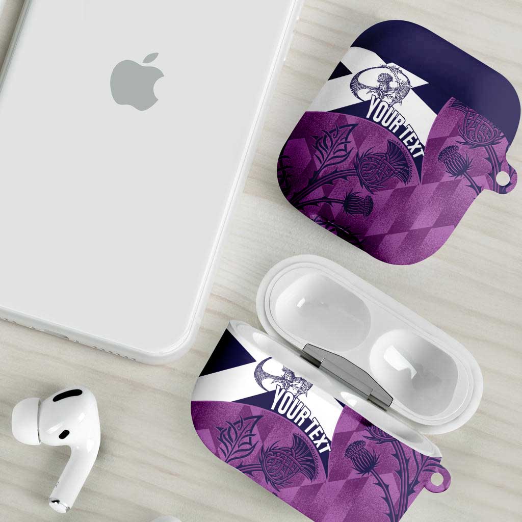 Scotland Rugby Custom AirPods Case Go Scottish Thistle Purple Version - Wonder Print Shop