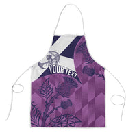 Scotland Rugby Custom Apron Go Scottish Thistle Purple Version - Wonder Print Shop