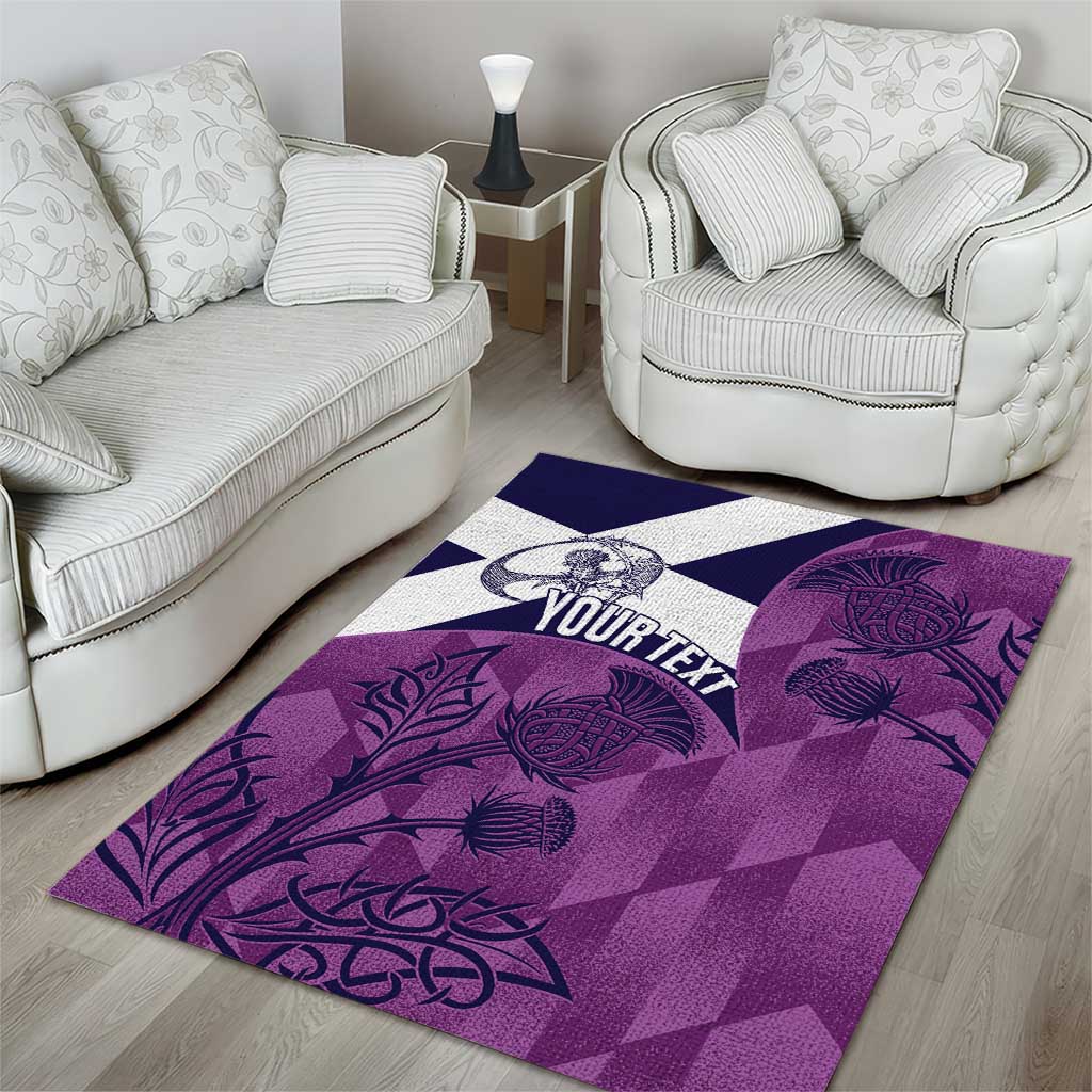 Scotland Rugby Custom Area Rug Go Scottish Thistle Purple Version - Wonder Print Shop