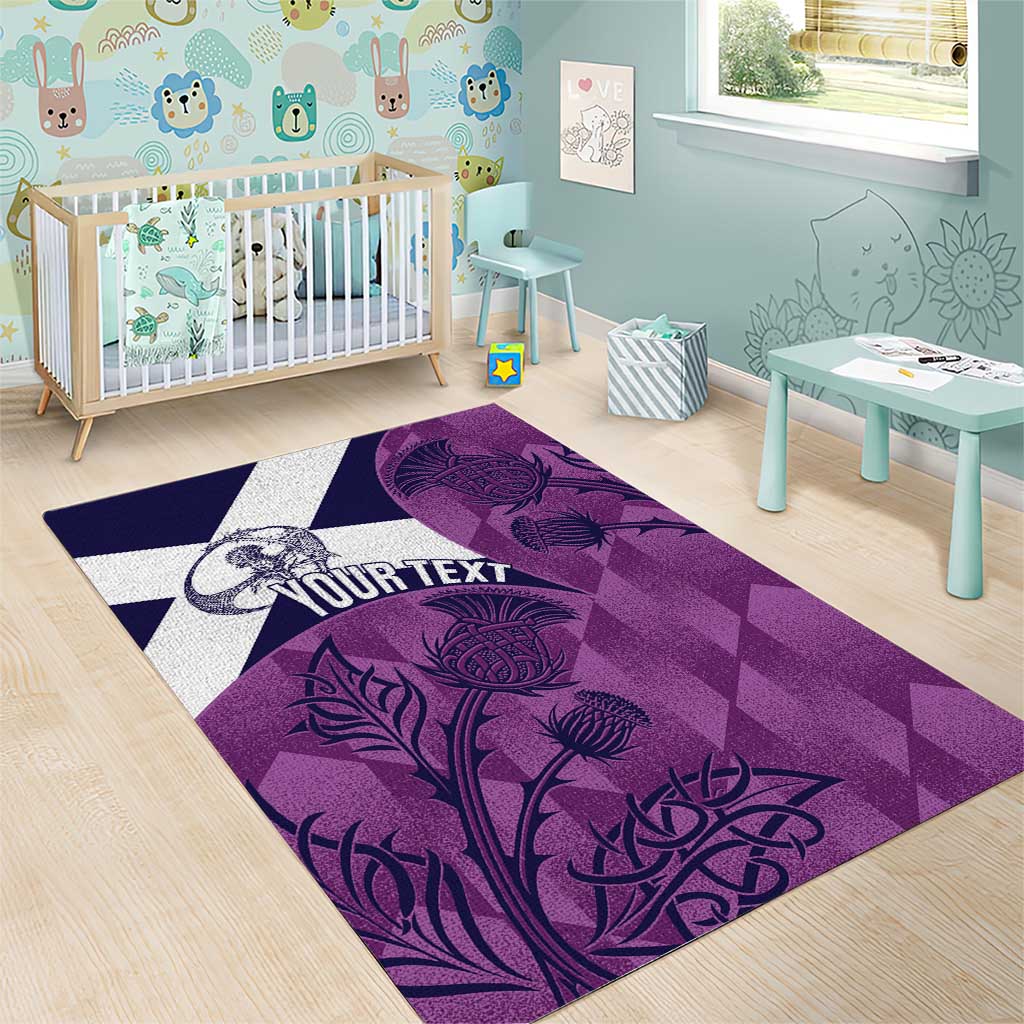 Scotland Rugby Custom Area Rug Go Scottish Thistle Purple Version - Wonder Print Shop