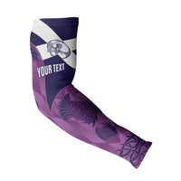 Scotland Rugby Custom Arm Sleeves Go Scottish Thistle Purple Version - Wonder Print Shop
