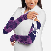 Scotland Rugby Custom Arm Sleeves Go Scottish Thistle Purple Version - Wonder Print Shop