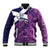 Scotland Rugby Custom Baseball Jacket Go Scottish Thistle Purple Version - Wonder Print Shop