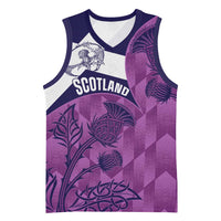 Scotland Rugby Custom Basketball Jersey Go Scottish Thistle Purple Version - Wonder Print Shop