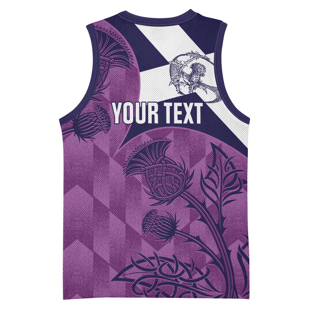 Scotland Rugby Custom Basketball Jersey Go Scottish Thistle Purple Version - Wonder Print Shop