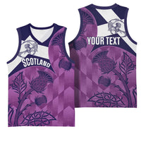 Scotland Rugby Custom Basketball Jersey Go Scottish Thistle Purple Version - Wonder Print Shop