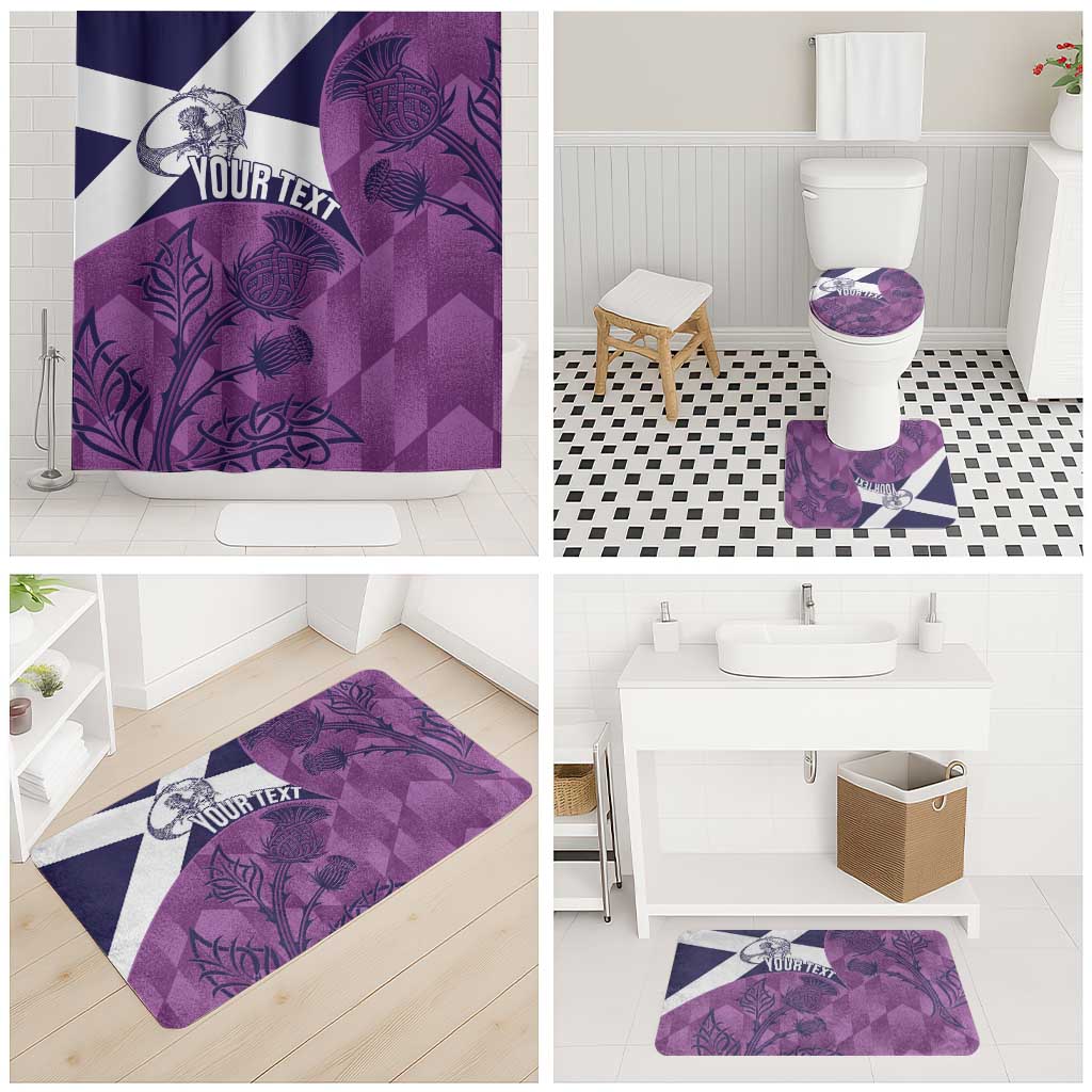 Scotland Rugby Custom Bathroom Set Go Scottish Thistle Purple Version - Wonder Print Shop