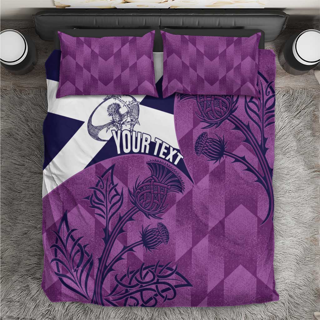 Scotland Rugby Custom Bedding Set Go Scottish Thistle Purple Version - Wonder Print Shop