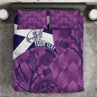 Scotland Rugby Custom Bedding Set Go Scottish Thistle Purple Version - Wonder Print Shop