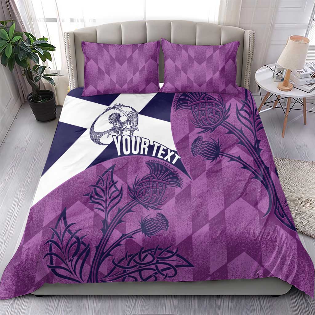 Scotland Rugby Custom Bedding Set Go Scottish Thistle Purple Version - Wonder Print Shop