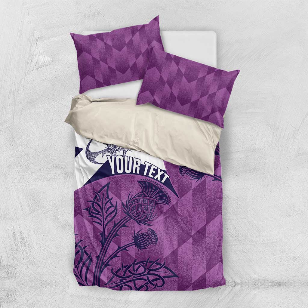 Scotland Rugby Custom Bedding Set Go Scottish Thistle Purple Version - Wonder Print Shop