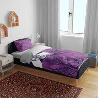 Scotland Rugby Custom Bedding Set Go Scottish Thistle Purple Version - Wonder Print Shop