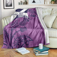 Scotland Rugby Custom Blanket Go Scottish Thistle Purple Version - Wonder Print Shop