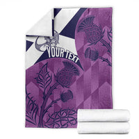 Scotland Rugby Custom Blanket Go Scottish Thistle Purple Version - Wonder Print Shop