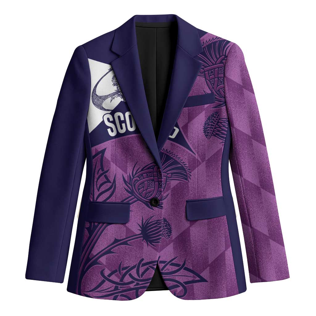 Scotland Rugby Custom Blazer Go Scottish Thistle Purple Version - Wonder Print Shop