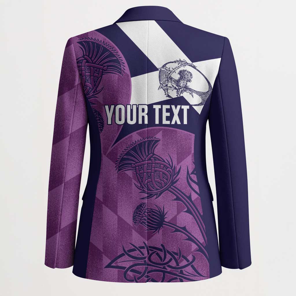 Scotland Rugby Custom Blazer Go Scottish Thistle Purple Version - Wonder Print Shop