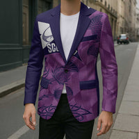 Scotland Rugby Custom Blazer Go Scottish Thistle Purple Version - Wonder Print Shop