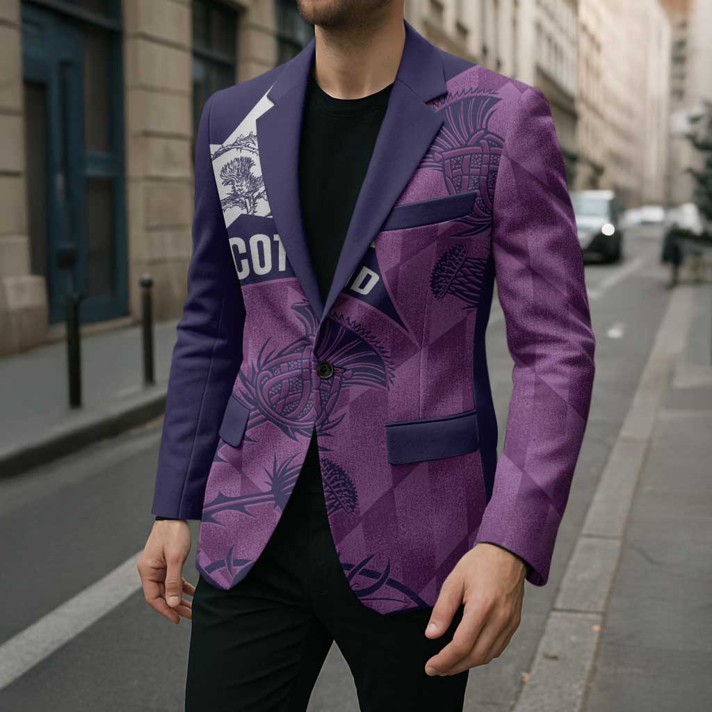 Scotland Rugby Custom Blazer Go Scottish Thistle Purple Version - Wonder Print Shop