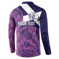 Scotland Rugby Custom Button Sweatshirt Go Scottish Thistle Purple Version - Wonder Print Shop