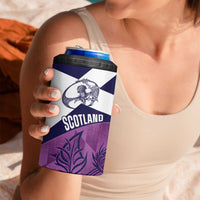 Scotland Rugby Custom 4 in 1 Can Cooler Tumbler Go Scottish Thistle Purple Version - Wonder Print Shop
