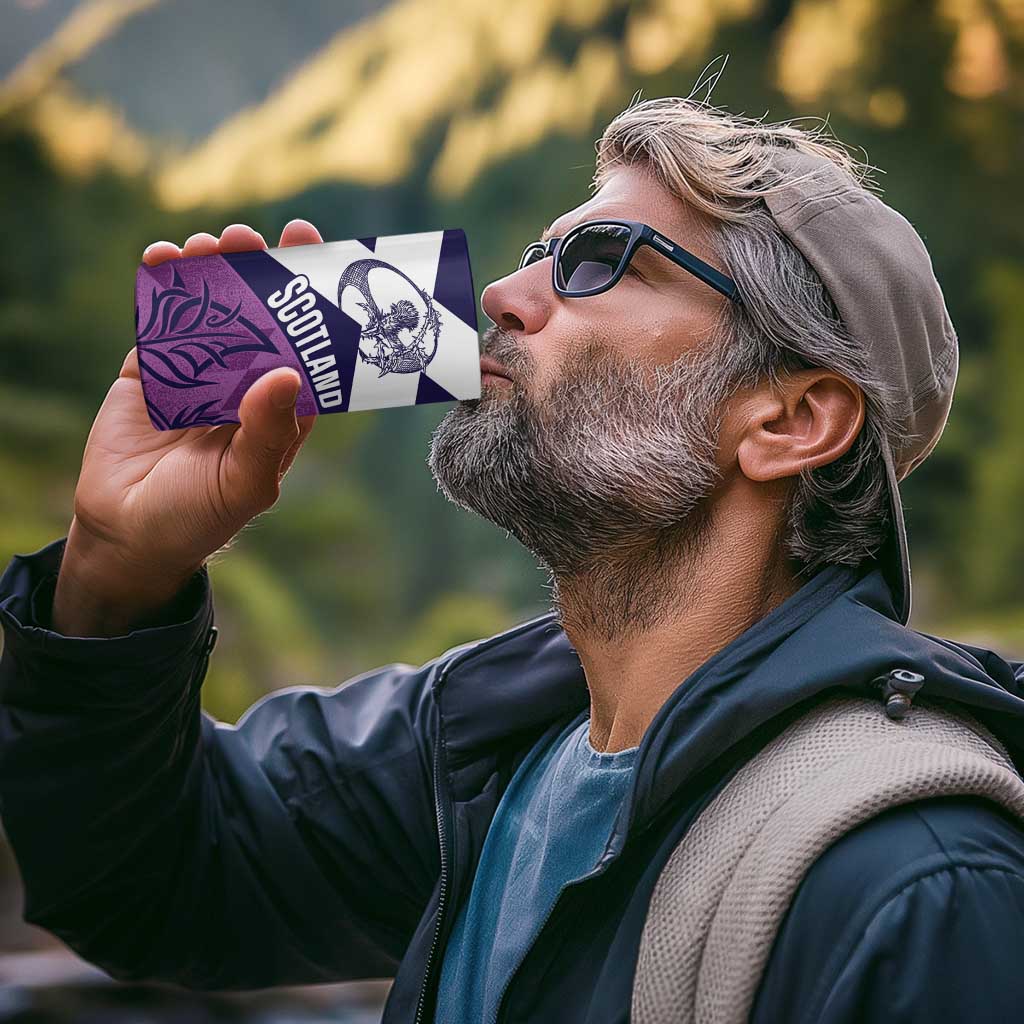 Scotland Rugby Custom 4 in 1 Can Cooler Tumbler Go Scottish Thistle Purple Version - Wonder Print Shop