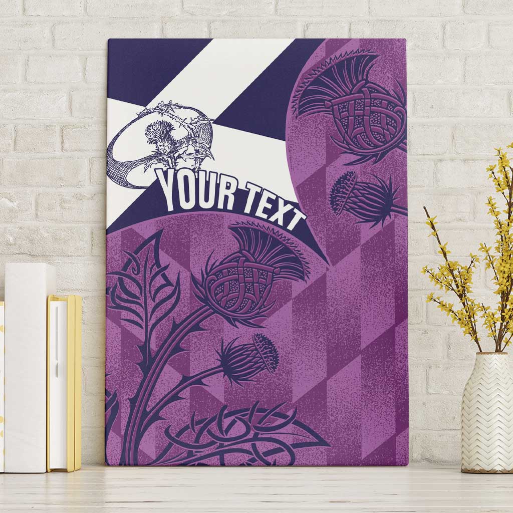 Scotland Rugby Custom Canvas Wall Art Go Scottish Thistle Purple Version - Wonder Print Shop