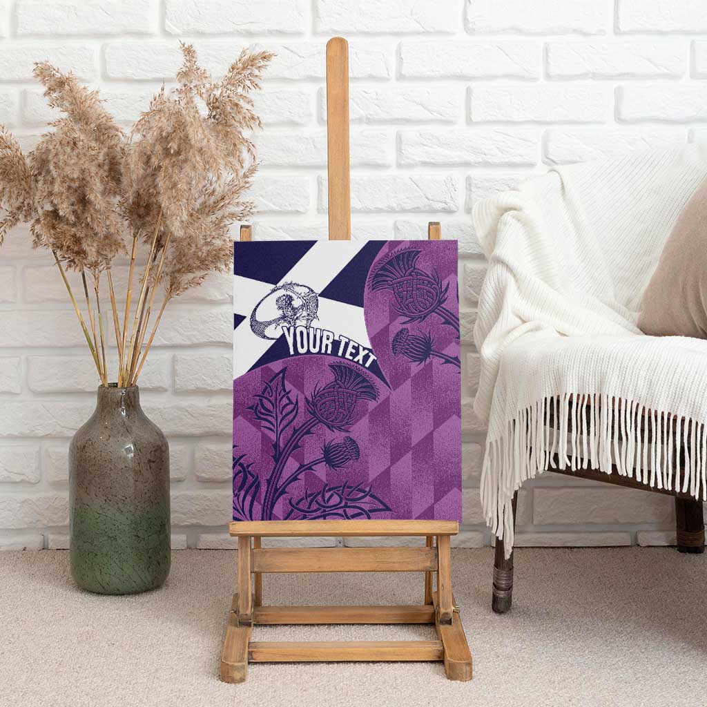 Scotland Rugby Custom Canvas Wall Art Go Scottish Thistle Purple Version - Wonder Print Shop