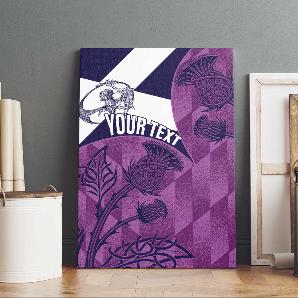 Scotland Rugby Custom Canvas Wall Art Go Scottish Thistle Purple Version - Wonder Print Shop