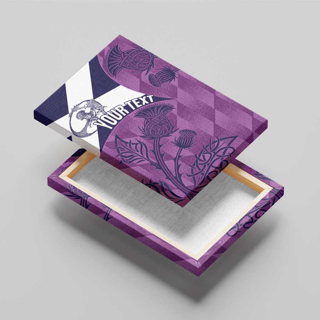 Scotland Rugby Custom Canvas Wall Art Go Scottish Thistle Purple Version - Wonder Print Shop