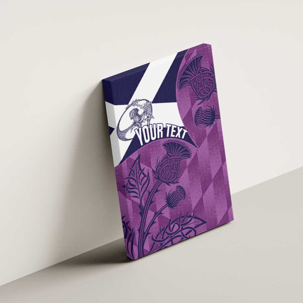 Scotland Rugby Custom Canvas Wall Art Go Scottish Thistle Purple Version - Wonder Print Shop