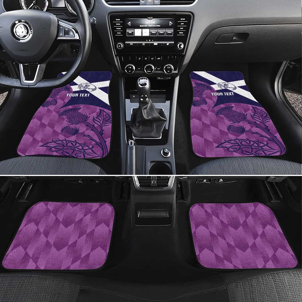 Scotland Rugby Custom Car Mats Go Scottish Thistle Purple Version - Wonder Print Shop