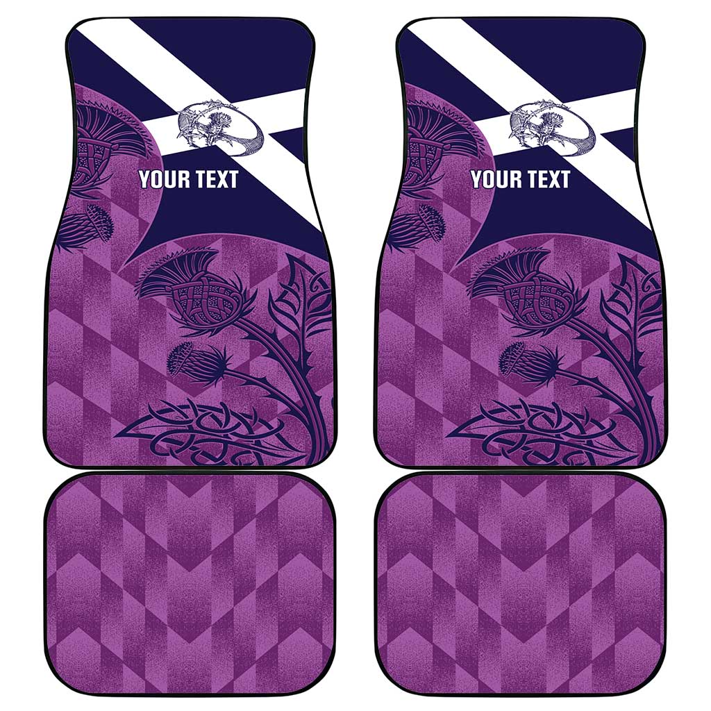 Scotland Rugby Custom Car Mats Go Scottish Thistle Purple Version - Wonder Print Shop