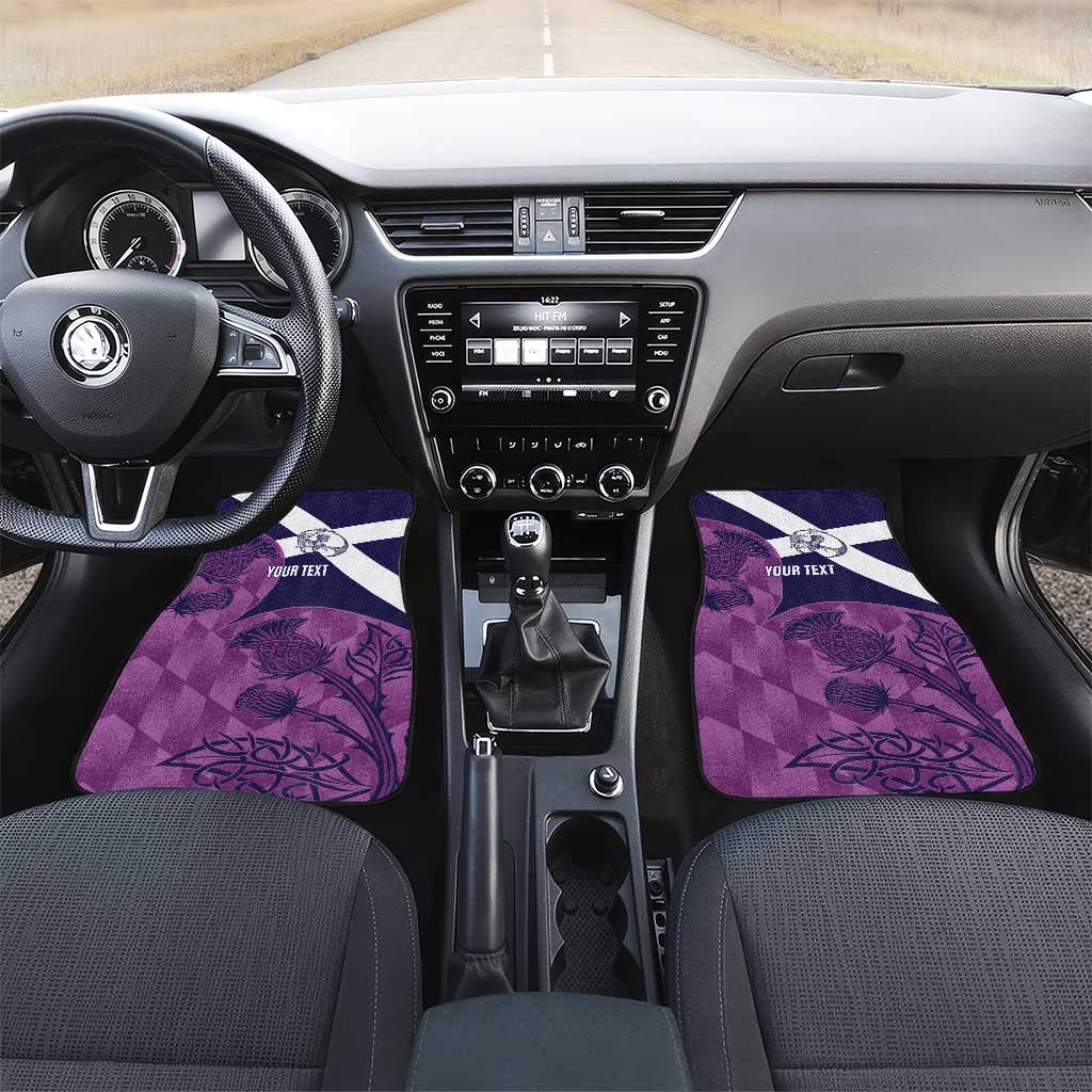 Scotland Rugby Custom Car Mats Go Scottish Thistle Purple Version - Wonder Print Shop