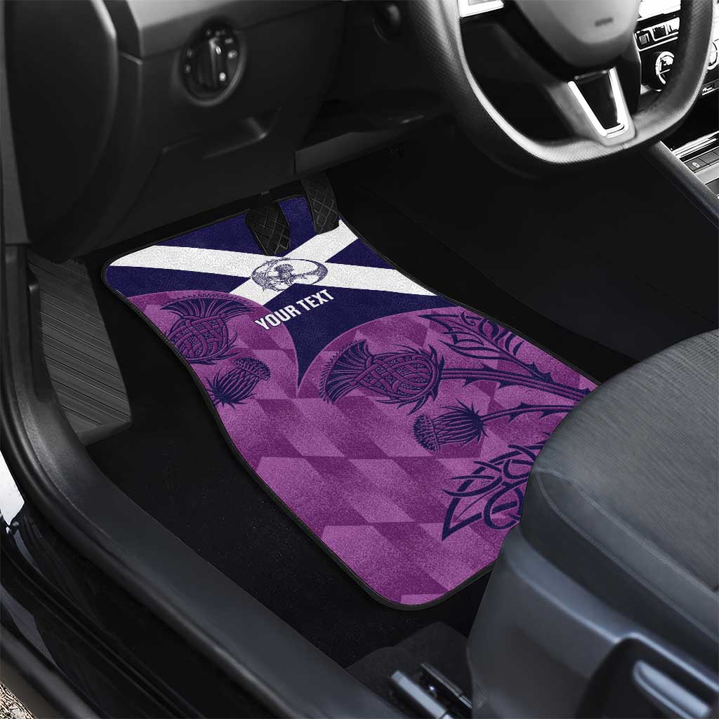 Scotland Rugby Custom Car Mats Go Scottish Thistle Purple Version - Wonder Print Shop