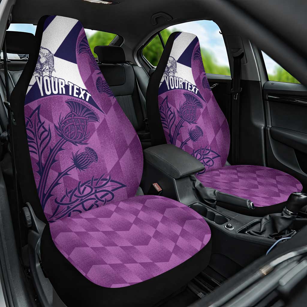 Scotland Rugby Custom Car Seat Cover Go Scottish Thistle Purple Version - Wonder Print Shop