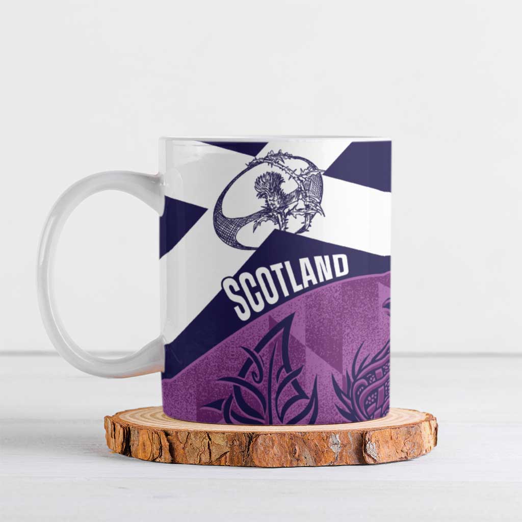 Scotland Rugby Custom Ceramic Mug Go Scottish Thistle Purple Version - Wonder Print Shop