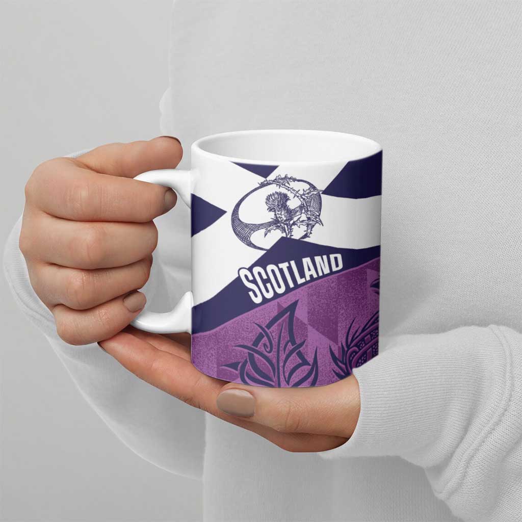 Scotland Rugby Custom Ceramic Mug Go Scottish Thistle Purple Version - Wonder Print Shop