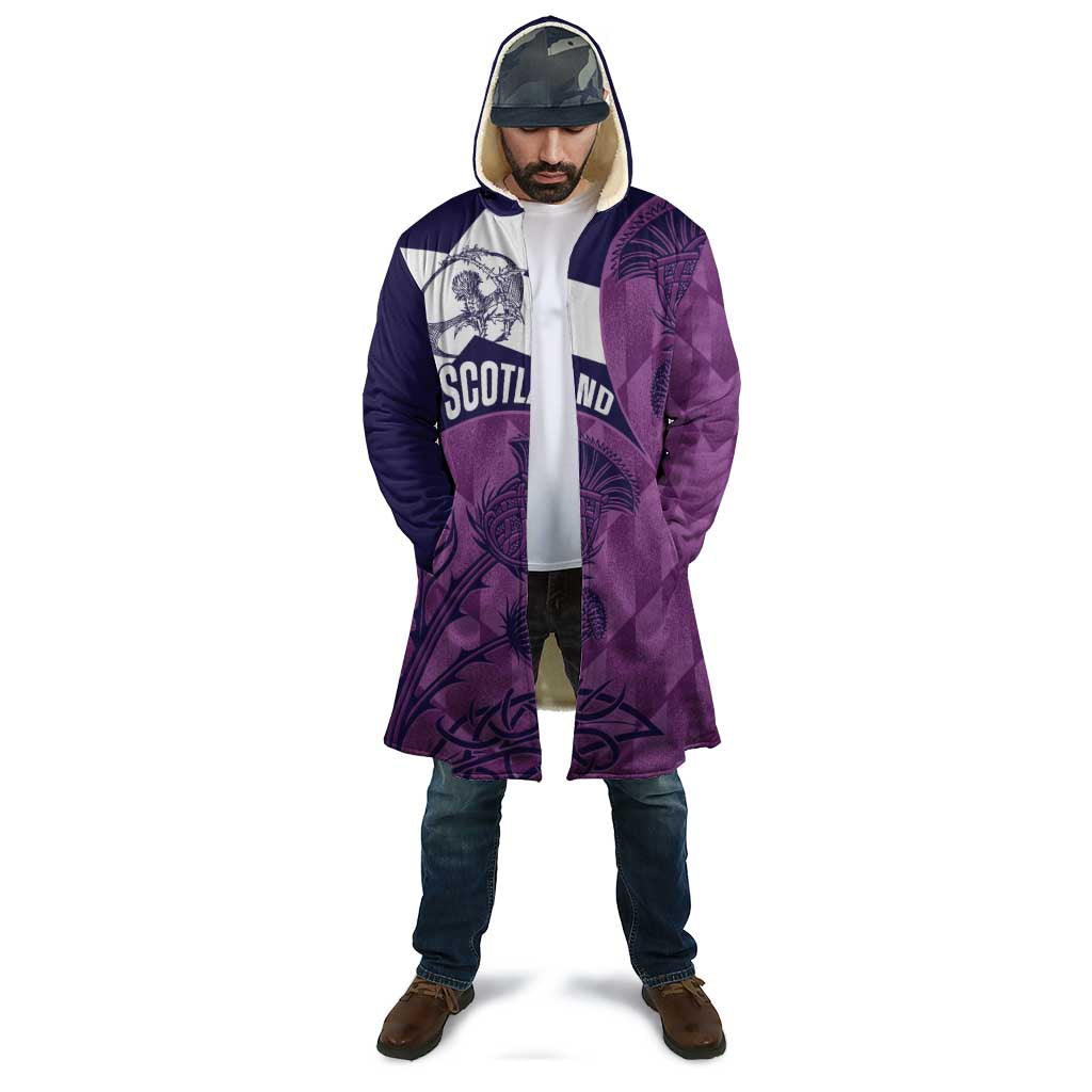 Scotland Rugby Custom Cloak Go Scottish Thistle Purple Version - Wonder Print Shop